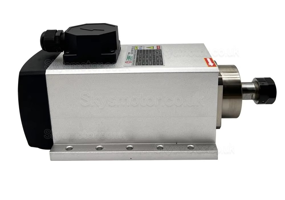 3.5KW 220V/380V Air Cooled Spindle Motor Kit GDZ105X102-3.5 + H100-3.7S2/T4 with Spindle Drives (VFD Drives) & 13Pcs ER20 Collets